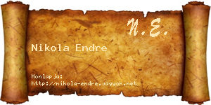 Nikola Endre névjegykártya