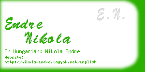 endre nikola business card